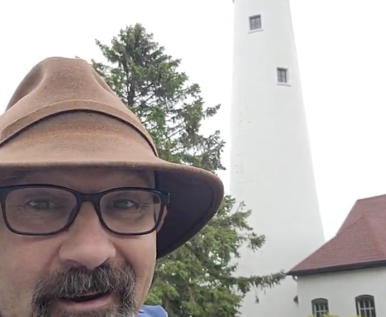 Wind Point Lighthouse on Lake Michigan